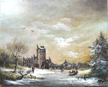 Painting titled "Hiver 1683" by Michel Gauthier, Original Artwork, Acrylic