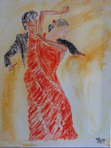 Pintura titulada "Flamenco" por Michel Gay, Obra de arte original, Oleo