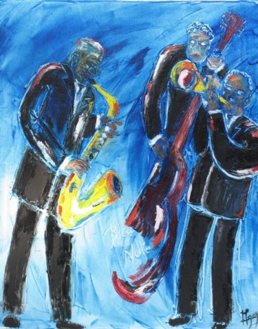 "Jazz Band" başlıklı Tablo Michel Gay tarafından, Orijinal sanat, Petrol