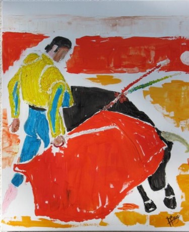 Painting titled "Torero" by Michel Gay, Original Artwork, Oil
