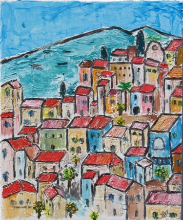 Painting titled "Bormes les Mimosas" by Michel Gay, Original Artwork, Oil