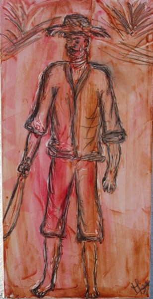 Peinture intitulée "le-coupeur-de-canne…" par Michel Gay, Œuvre d'art originale, Huile