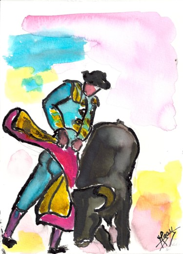 Peinture intitulée "corrida-a5.jpg" par Michel Gay, Œuvre d'art originale