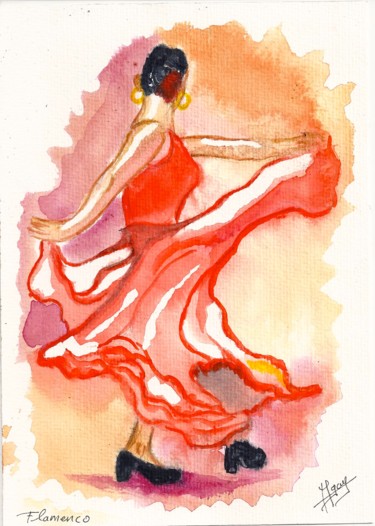 Peinture intitulée "flamenco-a1.jpg" par Michel Gay, Œuvre d'art originale