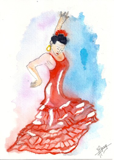 Peinture intitulée "flamenco-a2.jpg" par Michel Gay, Œuvre d'art originale