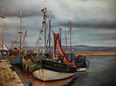 Port breton Dessin intitulée "Port breton" par Michel Guillet, Œuvre d'art originale, Pastel