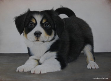 "Boggie" Dessin intitulée ""Boggie"" par Michel Guillet, Œuvre d'art originale, Pastel