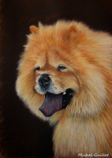 Sōngshī quǎn ... Dessin intitulée "Sōngshī quǎn ..." par Michel Guillet, Œuvre d'art originale, Pastel