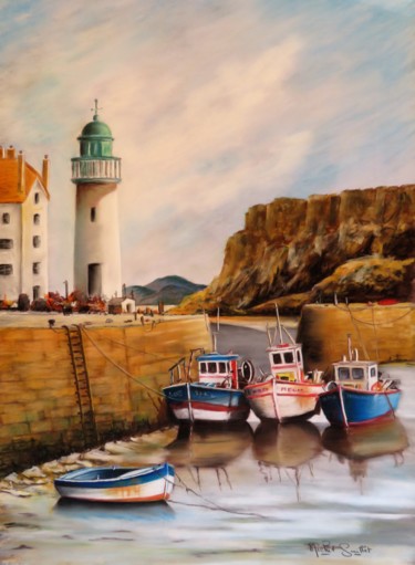 Marée basse Dessin intitulée "Marée basse" par Michel Guillet, Œuvre d'art originale, Pastel