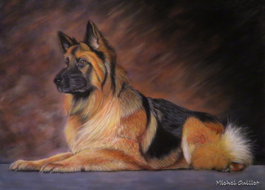 "Falcon" Dessin intitulée ""Falcon"" par Michel Guillet, Œuvre d'art originale, Pastel