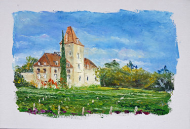 Peinture intitulée "Le château de Haute…" par Michel Hamelin, Œuvre d'art originale, Huile Monté sur Châssis en bois
