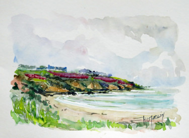 Painting titled "La pointe de Dinan…" by Michel Hamelin, Original Artwork, Watercolor