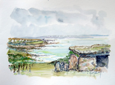 Painting titled "Allées couvertes à…" by Michel Hamelin, Original Artwork, Watercolor