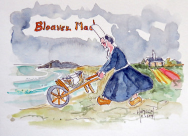Painting titled "Bloavez mad" by Michel Hamelin, Original Artwork, Watercolor