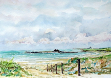 Painting titled "la pointe de la tor…" by Michel Hamelin, Original Artwork, Watercolor