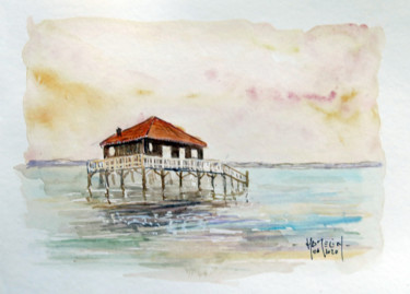 Peinture intitulée "cabane tchanquée 3(…" par Michel Hamelin, Œuvre d'art originale, Aquarelle