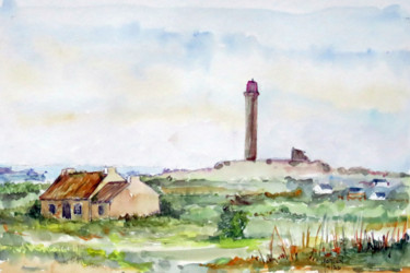 Painting titled "Nord Finistère en B…" by Michel Hamelin, Original Artwork, Watercolor