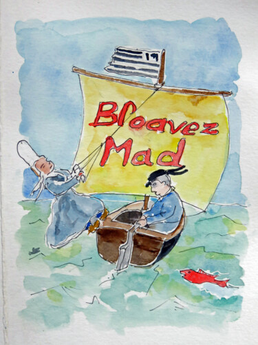 Malarstwo zatytułowany „Bloavez mad (bigoud…” autorstwa Michel Hamelin, Oryginalna praca, Akwarela