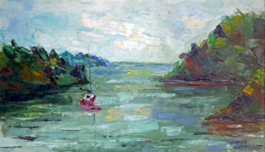 Painting titled "l'anse de ST Lauren…" by Michel Hamelin, Original Artwork, Oil