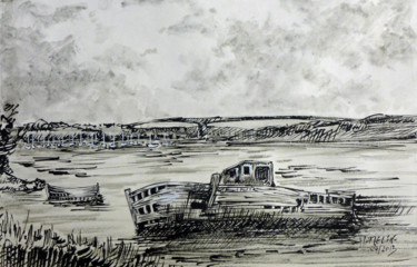 Drawing titled "vieilles coques à B…" by Michel Hamelin, Original Artwork, Other
