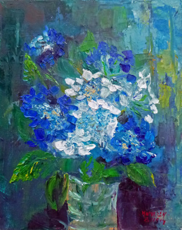 Painting titled ""Blaumeise" et "Lib…" by Michel Hamelin, Original Artwork, Oil