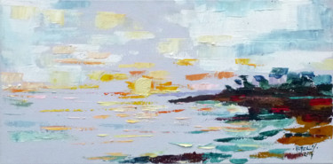Peinture intitulée "Concarneau : soleil…" par Michel Hamelin, Œuvre d'art originale, Huile