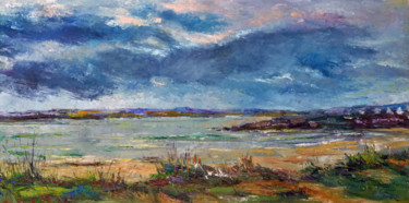 Pintura intitulada "la plage à ST Nic" por Michel Hamelin, Obras de arte originais, Óleo