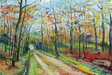 제목이 "En Sologne le "rond…"인 미술작품 Michel Hamelin로, 원작, 기름 나무 들것 프레임에 장착됨