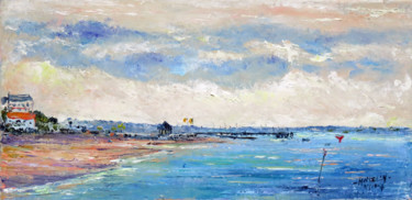 arcachon-baleine-rouge.jpg Peinture intitulée "arcachon-baleine-ro…" par Michel Hamelin, Œuvre d'art originale, Huile