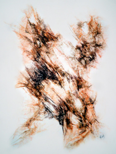 Dessin intitulée "ESPACE 24" par Claude Micheli, Œuvre d'art originale, Pastel Monté sur Plexiglas