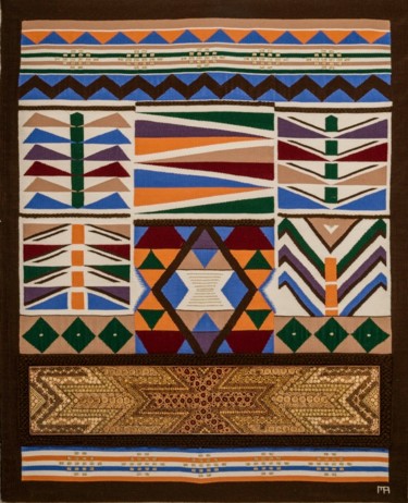 Art textile intitulée "Africa" par Micheline Aubert, Œuvre d'art originale