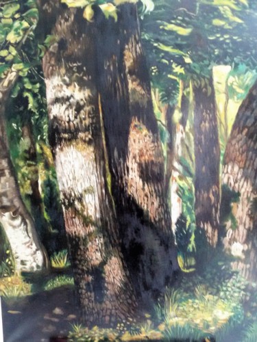 Painting titled "FORÊT de MHL d'aprè…" by Micheline Hanrard Ladoul Mhl., Original Artwork