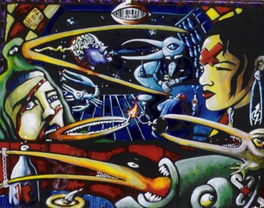Painting titled "delirium II" by Ktü, Original Artwork