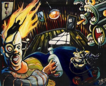 Painting titled "delirium I" by Ktü, Original Artwork