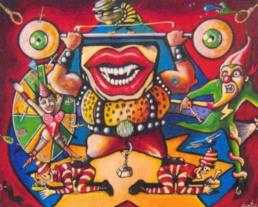 Peinture intitulée "maniac circus" par Ktü, Œuvre d'art originale
