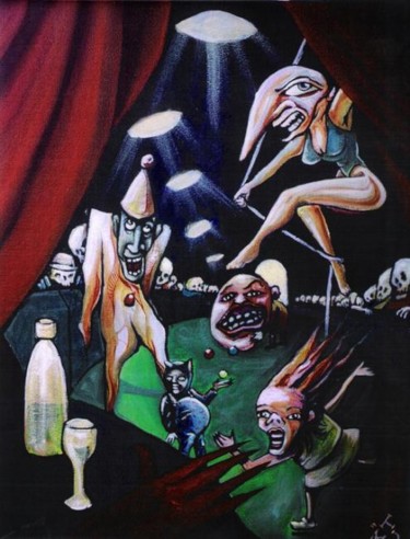Peinture intitulée "maniac circus I" par Ktü, Œuvre d'art originale