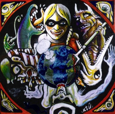 Peinture intitulée "oeil du cyclone" par Ktü, Œuvre d'art originale