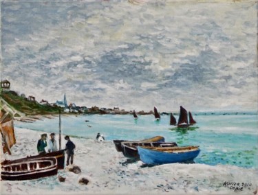 Schilderij getiteld "La plage de Sainte…" door Michel Kulisa, Origineel Kunstwerk, Acryl