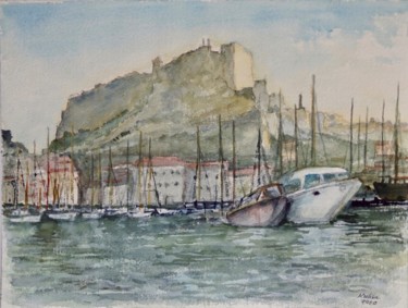 Painting titled "Bonifacio" by Michel Kulisa, Original Artwork, Watercolor