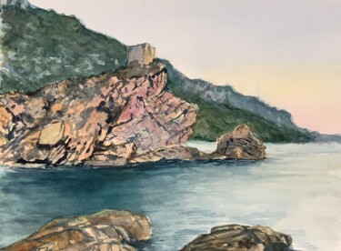 Painting titled "Corse" by Michel Kulisa, Original Artwork, Watercolor