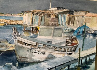 Painting titled "La pointe courbe Se…" by Michel Kulisa, Original Artwork, Watercolor