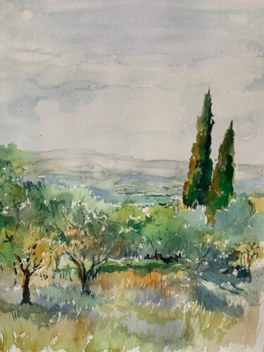 Painting titled "Provence" by Michel Kulisa, Original Artwork, Watercolor