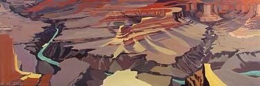 Malerei mit dem Titel "Grand Canyon - Pima…" von Michelle Auboiron, Original-Kunstwerk, Acryl