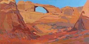 Painting titled "Skyline Arch" by Michelle Auboiron, Original Artwork, Acrylic