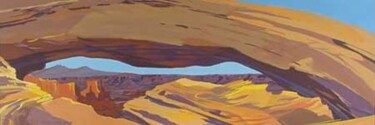 Painting titled "Mesa Arch" by Michelle Auboiron, Original Artwork, Oil