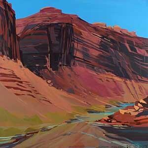 Painting titled "Colorado - Moab" by Michelle Auboiron, Original Artwork, Oil