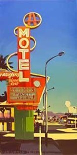 Peinture intitulée "Motel 2" par Michelle Auboiron, Œuvre d'art originale, Huile