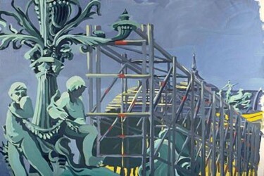 Peinture intitulée "Pont Alexandre III…" par Michelle Auboiron, Œuvre d'art originale, Huile