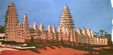 Painting titled "Bobo-Dioulasso - Bu…" by Michelle Auboiron, Original Artwork