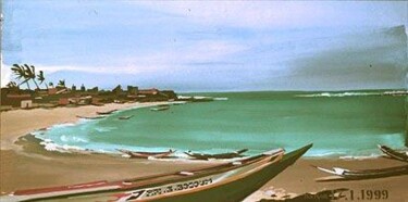 Painting titled "Dakar - Sénégal" by Michelle Auboiron, Original Artwork